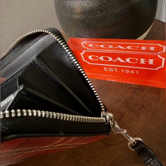 Coach Red Tartan Plaid Wristlet - Picture 7 of 11
